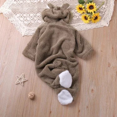 Humor Bear Autumn Cartoon Style Winter Long Sleeve Baby Boys Girls Rompers Toddler Kids Playsuit Jumpsuits Baby Clothes 3