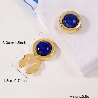 High-end Round Opal Cufflinks for Women French Fashion Business Banquet Wedding Shirt Buttons Luxulry Jewelry Accessories 2
