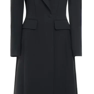 EAM Women Black Slim Ankle Length Blazer New Lapel Long Sleeve Single Button Jacket Fashion Tide Spring Autumn 2025 31A0382 3