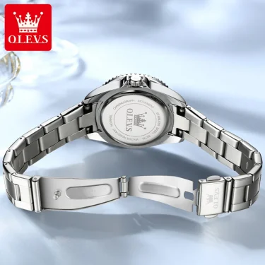 OLEVS Original Diamond Dial Quartz Watch for Women Fashion Ladies Watches Stainless Steel Waterproof Luminous Women's Wristwatch 6
