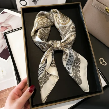 Luxury Temperament 70X70cm Square Scarf Silk Scarf Print Scarf Kerchief Popular Silk Scarves Bandanna Suit Scarf Tie Neck Bag 5