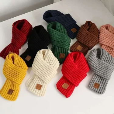 Winter Knitted Scarf for Kids Boys Girls Fashion Warm Scarf Children Neck Warmer Wrap Soft Baby Shawls Winter Baby Clothing 1