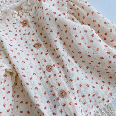 Spring Fashion Muslin Infant Baby Girls Shirt Full Sleeve Toddler Girls Floral Bottoming Shirts Baby Items Newborn Baby Clothes 4