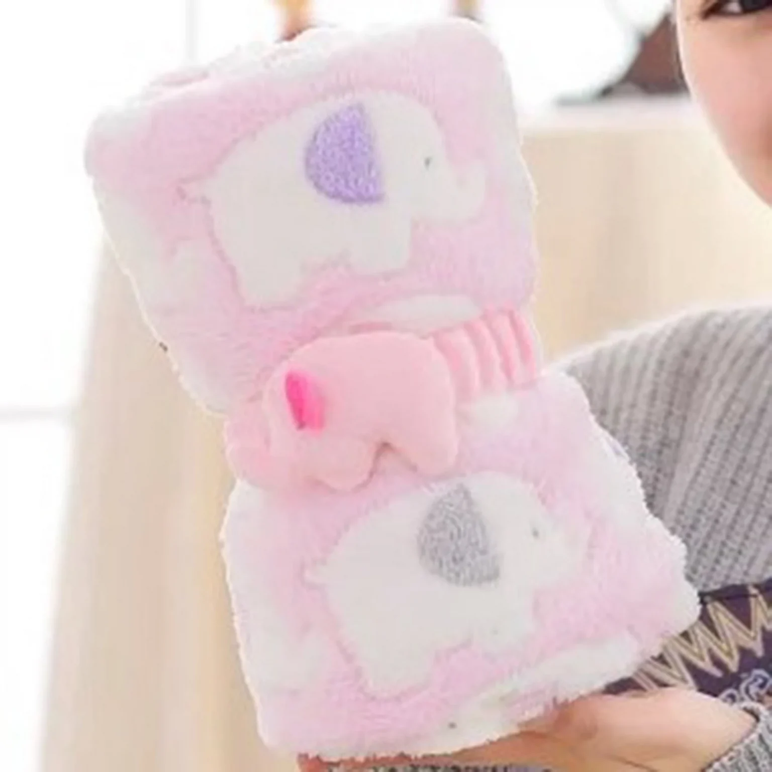 Baby Blanket & Swaddling Newborn Thermal Soft Fleece Blanket Flannel Quilt Infant Bedding Swaddle Wrap Winter Solid Bedding Set 3