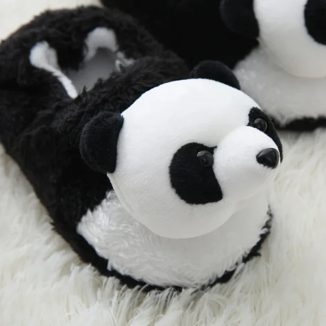 Children Toddler Girl Slippers Indoor Winter Plush Warm Shoes Cartoon 3D Panda Kid Boy Soft Rubber Sole Home Footwear Baby Items 5