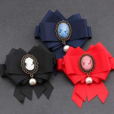 Women New Retro High-end Corsage Accessories Fabric Ribbon Clothing Accessories Bow Brooch Ppin H1285 2