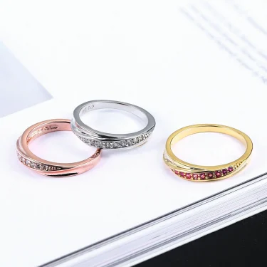 ZHOUYANG Wedding Ring For Women Lovers Simple Cubic Zirconia Rose Gold Color Fashion Jewelry ZYR314 ZYR317 5