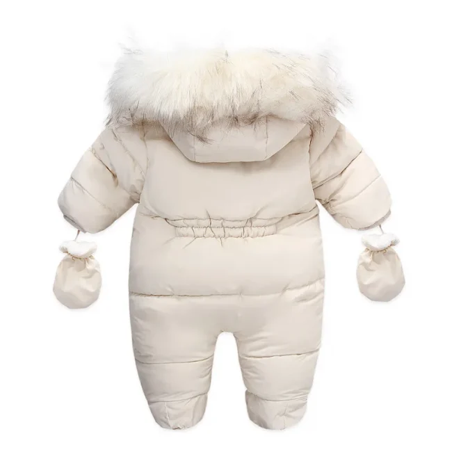Winter Baby Jumpsuit Thick Warm Infant Hooded Inside Fleece Rompers Newborn Boy Girl Overalls Outerwear Kids Snowsuit 2
