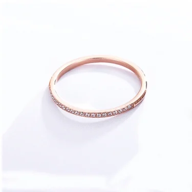 1.5mm Wide Fine workmanship Zircon Ring For Women Top Quality Titanium Steel Gifts for lovers Jewelry Wedding Ring Wholesale 4