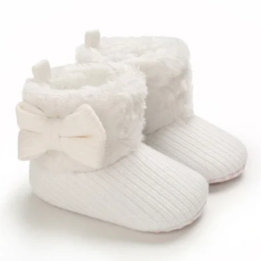 0-18Months Winter Snow Baby Boots Newborn Warm Booties Soft Sole First Walkers Shoes for Baby Girls Infant Shoes Toddler 4