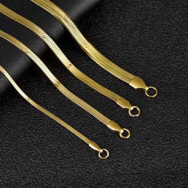 Stainless Steel Flat Necklace Waterproof Filmy Snake Chain For Men Women Various Length Choker Clavicle Necklace Jewelry Gift 2
