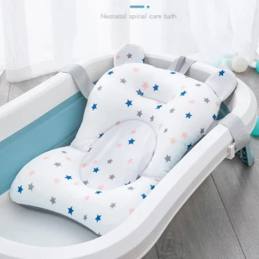 Baby Shower Bath Tub Pad Non-Slip Bathtub Seat Support Mat Newborn Safety Security Bath Support Cushion Foldable Soft Pillow 5