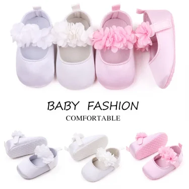 Baby Shoes Cute Girl Flowers White and Pink Soft Cotton Toddler First Step Shoes Beautiful Girl Shoes High-quality Fashion 1