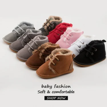 New Snow Baby Booties Shoes Baby Boy Girl Shoes Crib Shoes Winter Warm Cotton Anti-slip Sole Newborn Toddler First Walkers Shoes 1