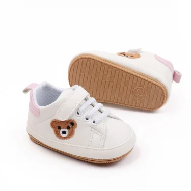 White Baby Shoes Cute Bear Casual Sneakers Toddler Non-slip Newborn Boy Girl First Walkers 2