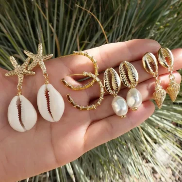 Bohemia Shell Starfish Dangle Earring set For Women Summer Beach Pearl Conch Drop Geometric Earring Girls Fashion Jewelry 1
