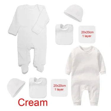 Soft Cotton Newborn Baby Clothing Set Romper Bonnet Bibs Hospital Kit Sleepsuit Jumpsuit Growing One-Pieces Grows Nursery Roupa 2