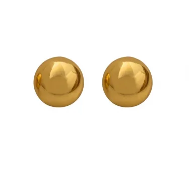 European Style Punk Fashion Geometric Half Metal Big Ball Round Stud Earrings for Women Girls Party Accessories 6