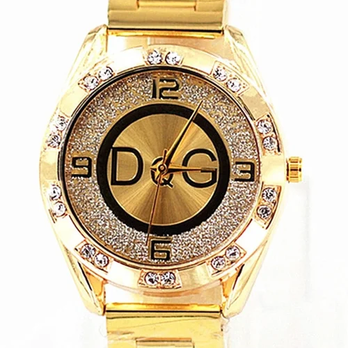 2025 Fashion Luxury Watch DQG Crystal Quartz Female Watch Gold Silver Stainless Steel Ladies Dress Watch Zegarek Damski 1