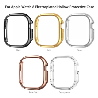 For Apple Watch 45mm 41mm 38mm 42mm 40mm 44mm Plated Skeleton Cover Hard PC Bumper Case Frame for iWatch SE 8 7 6 5 4 3 2 1 Case 6