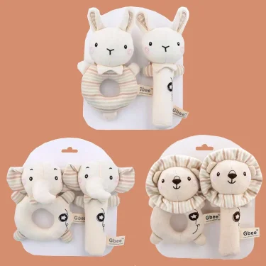 Organic Cotton Hand Rattle Baby Soothing Toy Infant Baby Rattle Toy for Babies 1
