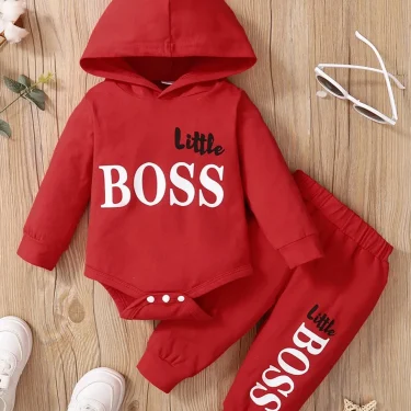 Winter Newborn Infant 0-24M Baby Boy Long Sleeves Cotton Hooded Letter Fashion Baby Hoodies Clothing 4
