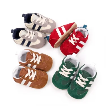 Hot Selling Baby Casual Sports Shoes Spring and Autumn Girls and Boys High Quality PVC Sole Anti Slip Prewalker Shoes BLS4034 2