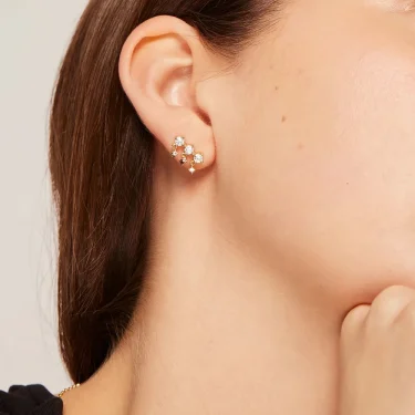 Aide 925 Sterling Silver Single Row Mini Zircon Dangling Piercing Stud Earrings For Women K Gold Simple Elegant Fine Jewelry 3