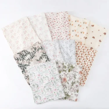 Baby Cotton Muslin Swaddle Blanket Floral/Animal Print Stroller Blanket Infant Diaper Newborn Receiving Blanket 3