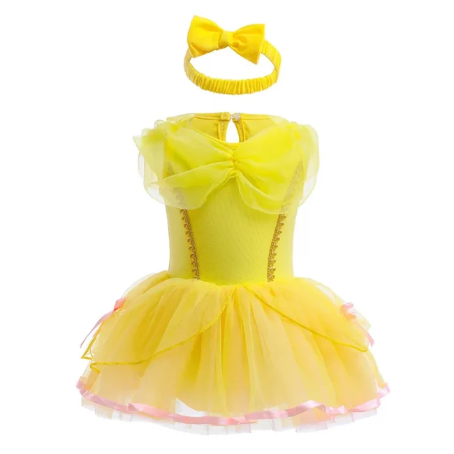 Baby Romper Dress With Headband Infant Baby Princess Girl Clothes Size 3-18M Cute Design Baby Dress Party Costumes 3