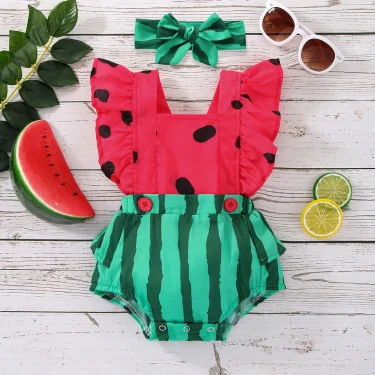 ma&baby 0-24M Newborn Infant Baby Girls Romper Cute Watermelon Jumpsuit Playsuit Sunsuit Summer Clothing Overalls D01 1