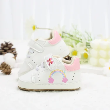 Baby toddler shoes, rainbow and bow design baby sneakers, lightweight and non-slip, suitable for daily & vacation wear, all seas 2