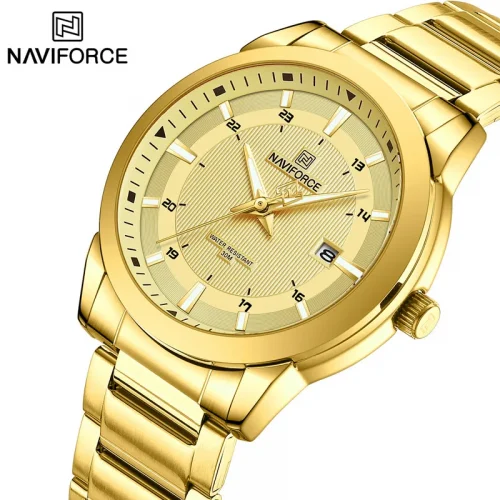 Top Brand NAVIFORCE Mens Watches Stainless Steel Strap Casual Male Quartz Sports Wristwatch Luxury Waterproof Date Clock 1