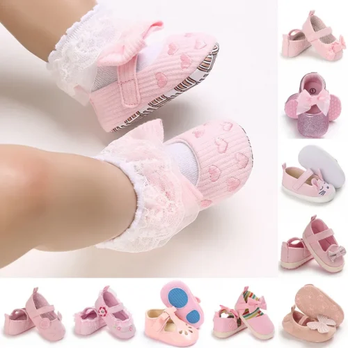 0-18M Lovely Pink Spring Autumn Style Lovely Bow Solid Color Princess Shoes 0-18 Months Baby Casual Shoes Newborn Toddlers 1