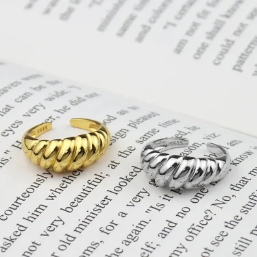 XIYANIKE Silver Color Oblique Thread French Ring Women Simple Opening fashion jewelry Refinement Prevent Allergy GIft 2