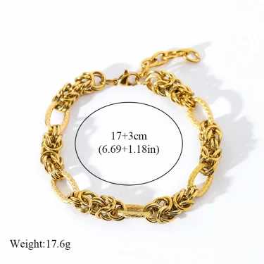 EILIECK 316L Stainless Steel Twisted Bracelet Bangles For Women Trendy 18K Gold Plated Wrist Chain Waterproof Jewelry Gift Party 2