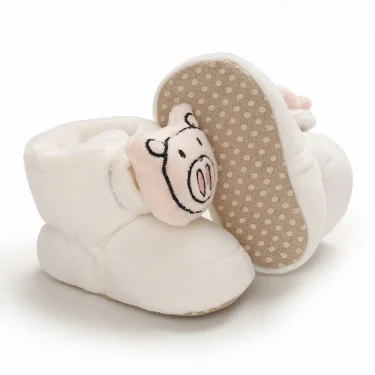 Winter baby shoes 0-18M thick and plush warm cotton shoes for boys and girl cute soft and non slip walking shoes 3