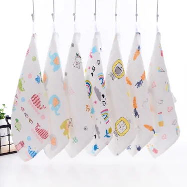Baby Muslin Washcloths Natural Cotton Baby Wipes Soft Newborn Face Towel Sensitive Skin- Baby Registry 12*12inch Towels 2pcs 6