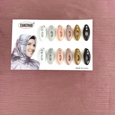 12Pcs/Box Muslim Hijab Pins Color Black and White Safety Pins Clips Ladies Dressing Accessories Brooches For Women Scarf Pins 4