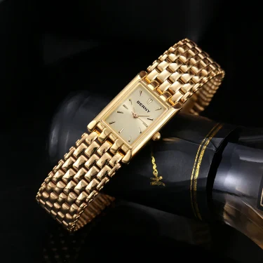 BERNY Gold Watch for Women Square Ladies Quartz Wristwatches Stainless Steel Women Small Gold Watch Luxury Casual Fashion Watch 4