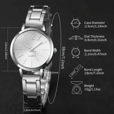 MAYZHISU Women's Wristwatch Simple Round Stainless Ladies Watches Gold Color Bracelet Quartz Watch Fashion Female Clock Gifts 6