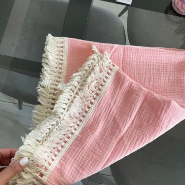Cotton Muslin Swaddle Blankets for Newborn Baby Tassel Receiving Blanket New Born Swaddle Wrap Infant Sleeping Quilt Bed Cover 5