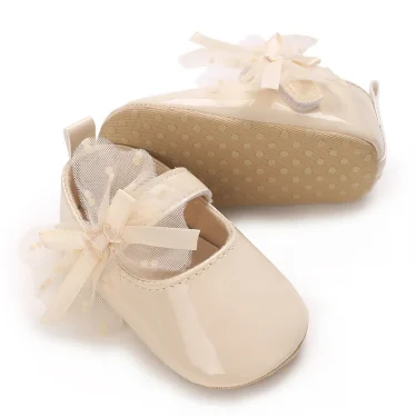 0-18M Lace Bow Mary Jane Spring Baby Shoes PU Soft Sole Non-Slip Newborn Girl Shoes First Walkers Princess Bowknot Baby Prewalke 3