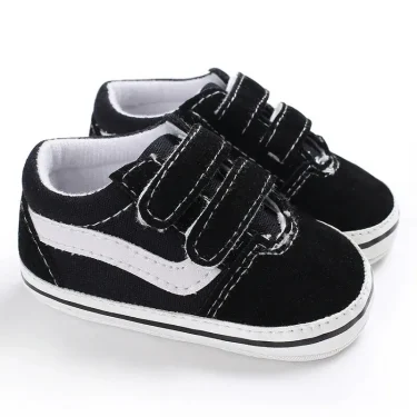 Meckior Baby Canvas Sneakers Classic Stripes Casual Baby Boy Girl Shoes Anti-slip Soft First Walkers Infant Baby Unisex Shoes 2