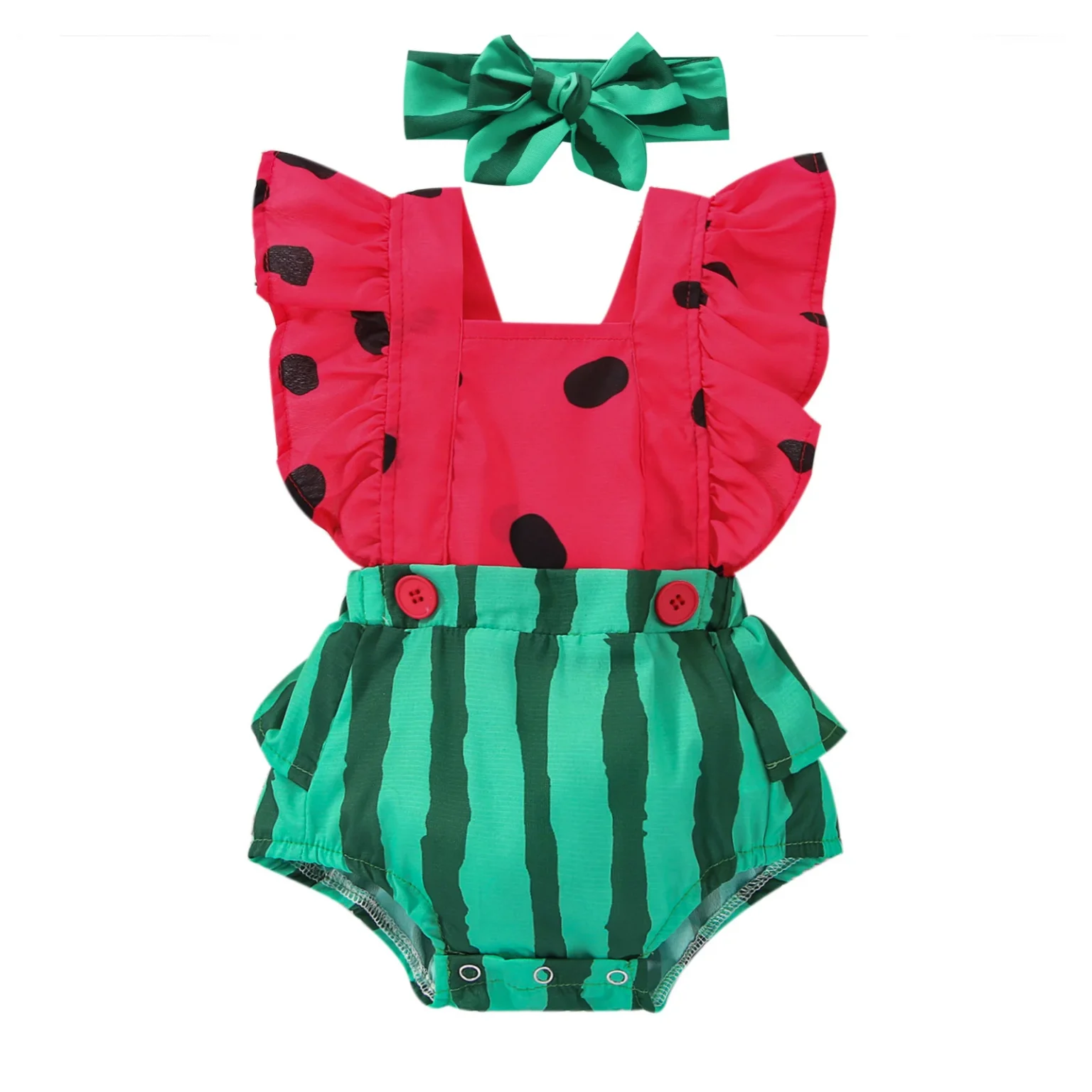 ma&baby 0-24M Newborn Infant Baby Girls Romper Cute Watermelon Jumpsuit Playsuit Sunsuit Summer Clothing Overalls D01 5
