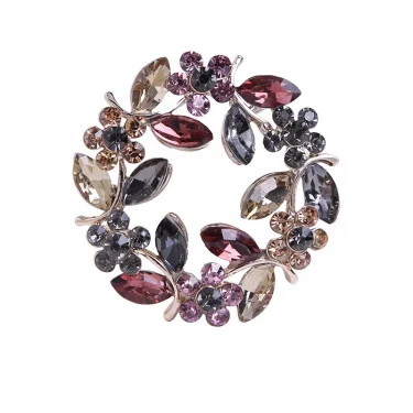 High-end exquisite leaf ring rhinestone brooch corsage collar pin pin jewelry clothing accessories 4