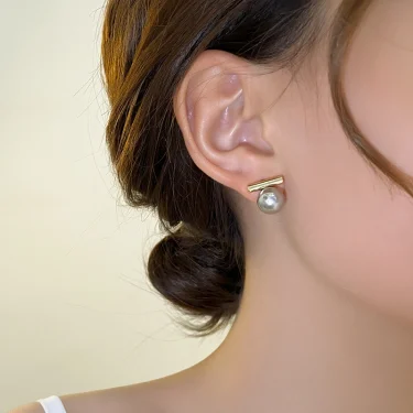 New French Minimalist Grey Imitation Pearl Pendant Earrings 2025 Fashion Jewelry Daily Wear Accessories for Girls Women‘s Party 4