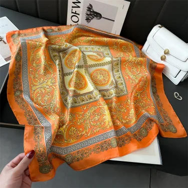 Luxury Temperament 70X70cm Square Scarf Silk Scarf Print Scarf Kerchief Popular Silk Scarves Bandanna Suit Scarf Tie Neck Bag 2