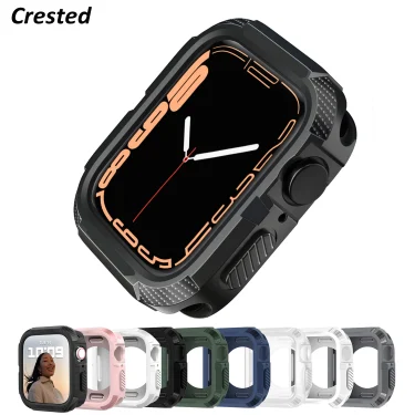 Rugged Cover for Apple Watch Case 44mm 40mm 45mm 41mm 9 8 se 6 3 iWatch Accessorie TPU Screen Protector Apple watch serie 7 case 1