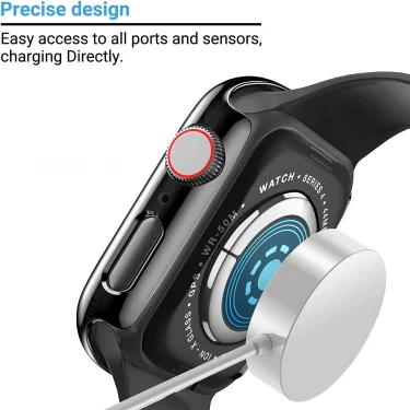 Glass+cover For Apple Watch Case 44mm 40mm 45mm 41mm 42mm 38mm Accessories Plated Screen Protector iWatch series 9 8 6 5 3 se 7 4